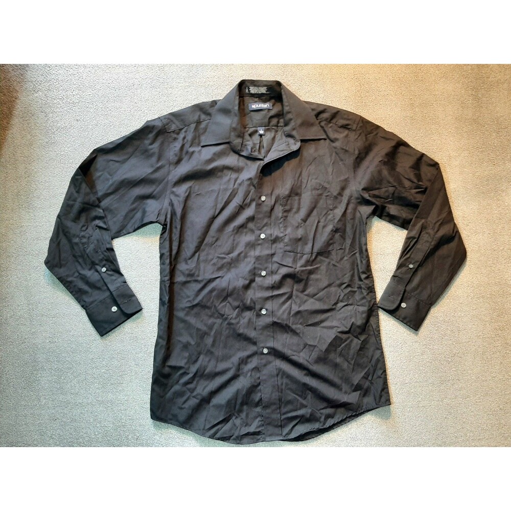 Puritan Mens Button Down Shirt Size Small S 14 - 14.5 32/33 black